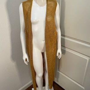 Sleeveless yellow knit cardigans 2X lightweight new with tags